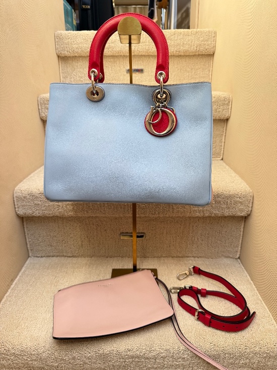 Dior Handbags - Christian Dior Smooth Calfskin Large Diorissimo Tote Tri-Color